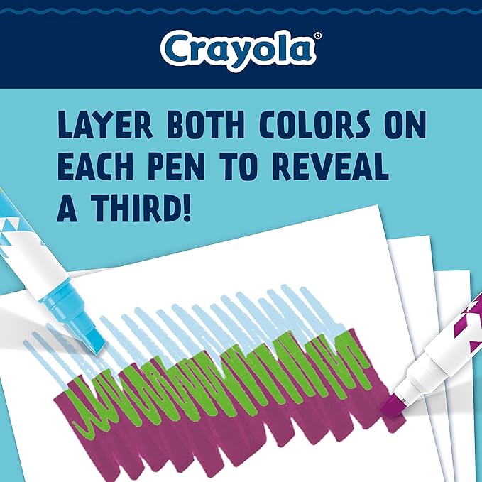 Crayola Color Changing Markers (8ct), No Bleed Markers for Adult Coloring, Dual Sided Marker Set, Cool Art Supplies, Gift for Teens
