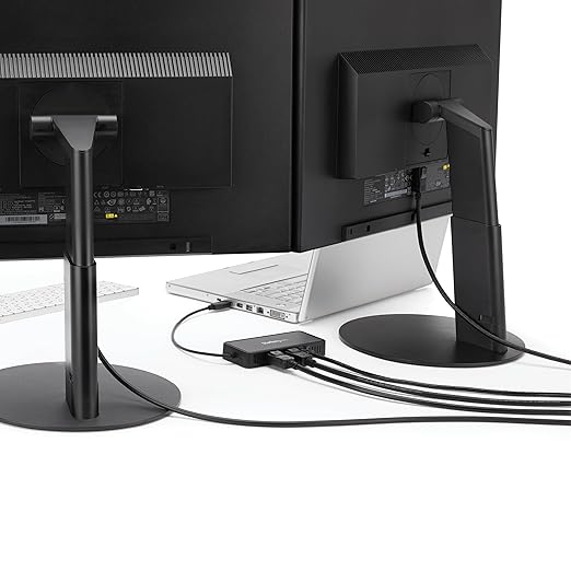 StarTech.com USB 3.0 Mini Dock - Dual Monitor USB-A Docking Station with DisplayPort 4K 60Hz Video & Gigabit Ethernet - 1ft (30cm) cable - Portable USB 3.1 Gen 1 Type-A Laptop Adapter, TAA