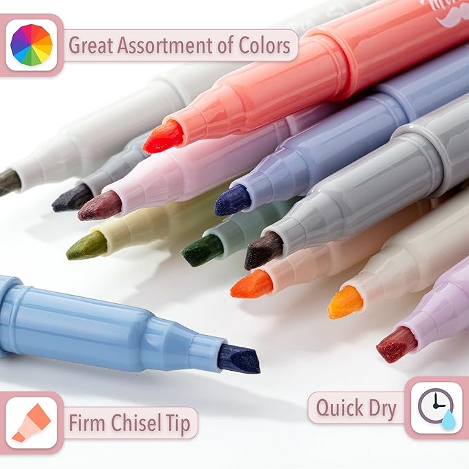Mr. Pen- Highlighters, 12 Pack, Chisel Tip, Morandi Colors, Highlighters Assorted Colors