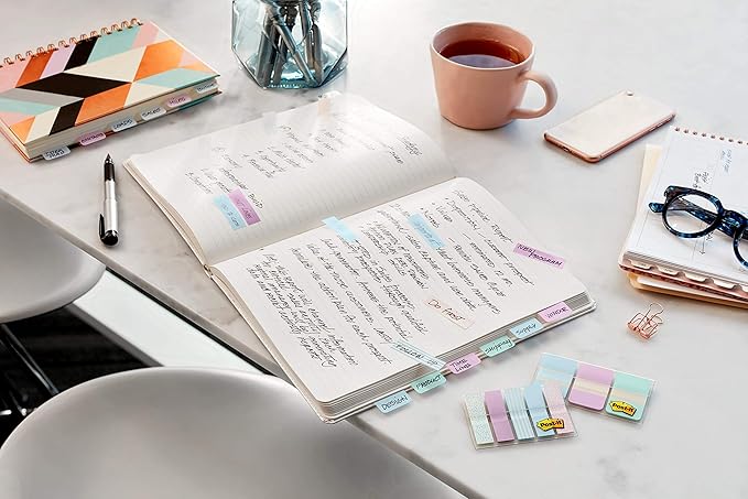 Post-it Pattern Flags, 100/On-the-Go Dispenser, .47 in, Gradient Pattern Collection (684-GRDNT)