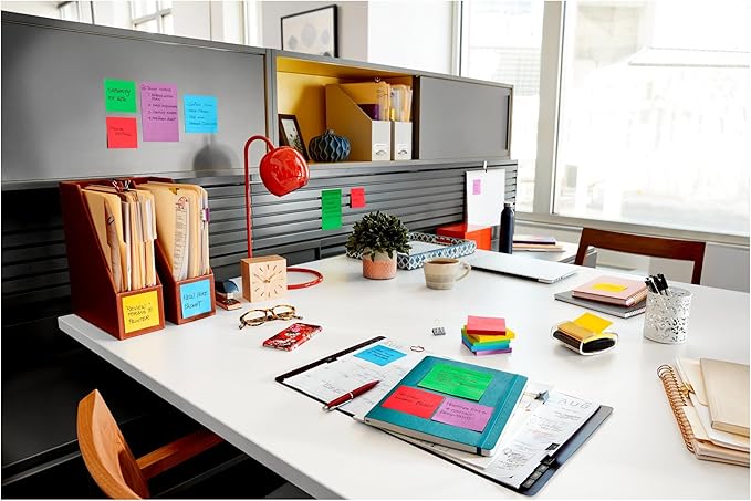 Post-it Super Sticky Notes, Assorted Sizes, 13 Pads, 2X The Sticking Power, Playful Primaries, Primary Colors (Red, Yellow, Green, Blue, Purple), Recyclable (4623-13SSAU) (Pack of 2)