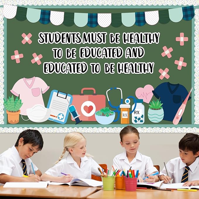 Healthy Bulletin Board Set Healthcare Workers Nurses Classroom Decorations Medical RN Cutouts for Students Doctor Hospital Nursing School Kindergarten Back to School RN Party Wall Supplies