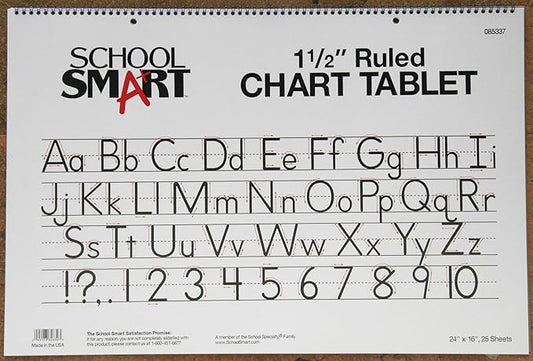 School Smart-85337 Chart Tablet, 24 x 16 Inches, 1-1/2 Inch Skip Line, 25 Sheets - White