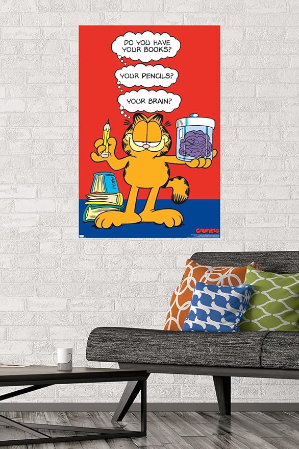 Garfield - Brain Wall Poster, 34L" x 22.4W", Premium Unframed Version