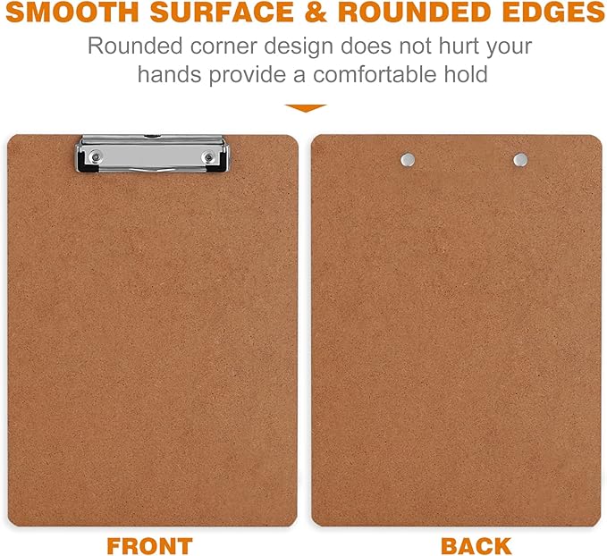 Clipboard, HERKKA 15 Pack Hardboard Office Clipboards Standard A4 Letter Size Clipboard with Low Profile Clip, Size 12.5 x 9 Inch