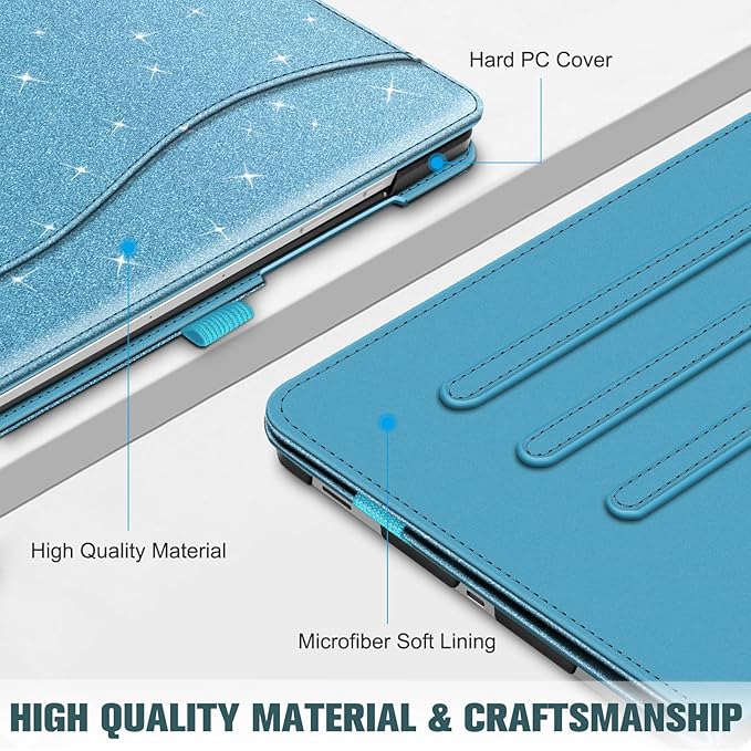 Fintie Case for Samsung Galaxy Tab S10 Lite/ S10 FE/ S9 FE 5G 10.9 Inch/Tab S9 11 Inch with S Pen Holder, Multi-Angle Viewing Protective Cover with Pocket, Auto Sleep/Wake, Glittering Blue