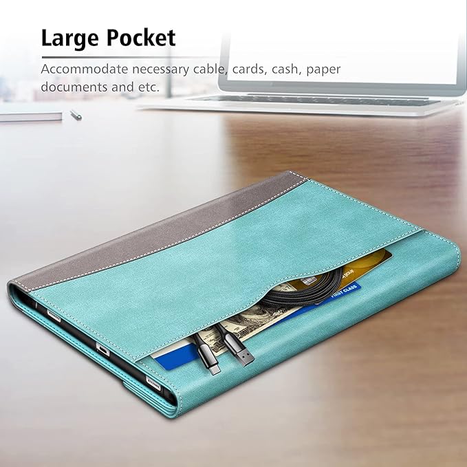 Fintie Case for Samsung Galaxy Tab S8/Tab S7 11 Inch (Model SM-X700/X706/T870/T875/T878) with Built-in S Pen Holder, Multiple Angle Portfolio Business Cover with Pocket Auto Sleep/Wake, Turquoise