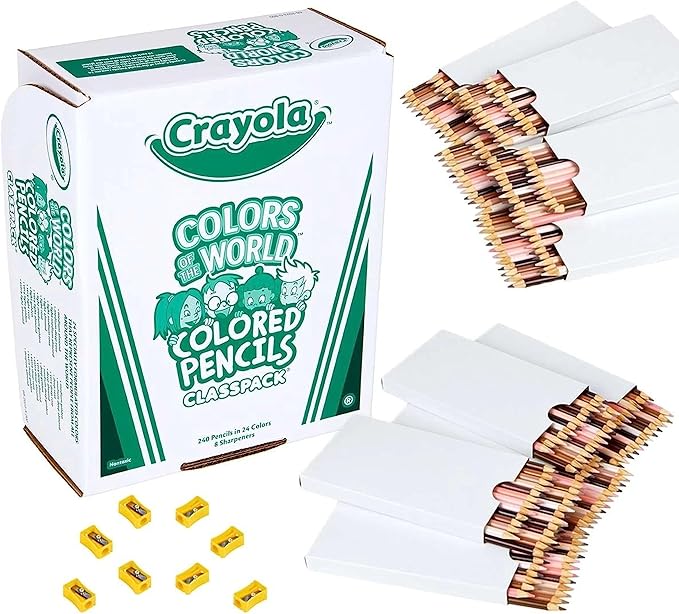 Crayola Colors of the World Skin Tone Colored Pencils Classpack (240ct), Bulk Colored Pencils for Classrooms, Teacher Supplies, Gifts