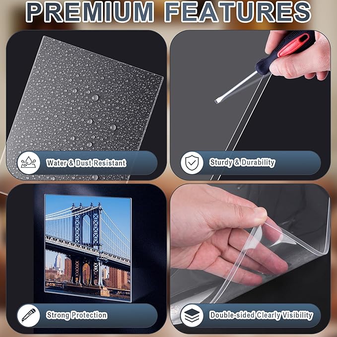 AKONEGE 5 Pcs 18" x 24" Rigid Print Protectors Clear Hard Sheet Protectors Heavy Duty Top Loading Crystal Poster Sleeves Picture Frame Hard Plastic Sleeves for Art Prints Photos Documents Blueprint