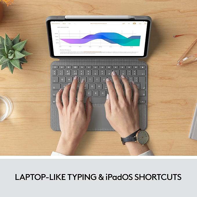 Logitech Combo Touch iPad Pro 11-inch (1st, 2nd, 3rd, 4th gen - 2018, 2020, 2021, 2022) Keyboard Case - Detachable Backlit Keyboard, Click-Anywhere Trackpad - Oxford Gray; USA Layout