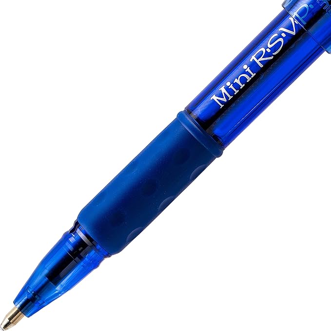 Pentel RSVP Mini Ballpoint Pen, (1.0mm) Medium Line, Assorted Ink (A/B/C/D/F/P/S/V) w/Key Ring, 8-Pk (BK91MNBP8M)