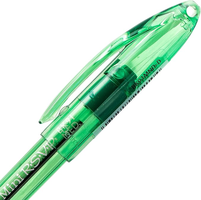 Pentel RSVP Mini Ballpoint Pen, (1.0mm) Medium Line, Green Ink, 12 pack (BK91MND-D)