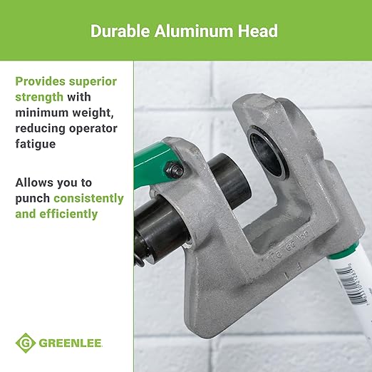 Greenlee 710 1-11/32" Manual Metal Stud Punch Tool with Aluminum Head and Contoured Handle, 1-11/32" Diameter Self-Stripping Stud Puncher