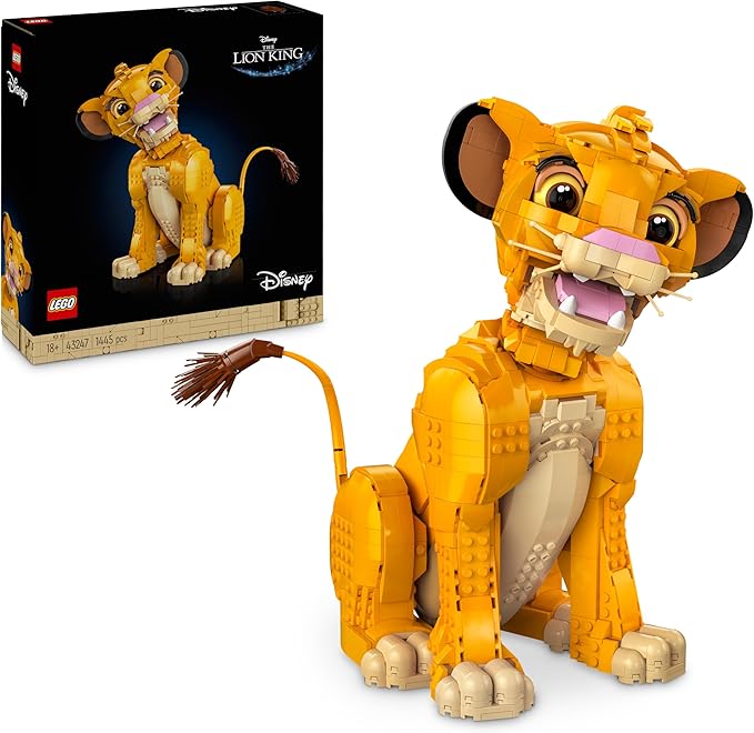 Lego Disney Simba, The Boy Lion King, Collectable Building Toy with Creative Animal Figure, Relaxing Activity for Adults, Gift Idea for Women 43247