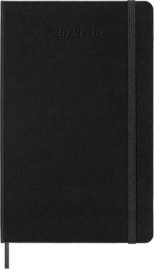 Moleskine Classic 18 Month 2025-2026 Weekly Horizontal Planner, Hard Cover, Large (5" x 8.25"), Black, 208 pages