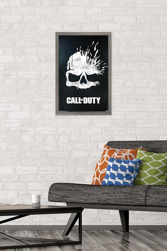 Trends International Call of Duty - Skull Wall Poster, 14.725" x 22.375", Barnwood Framed Version