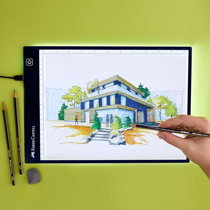 Faber-Castell LED Light Tracing Board: Adjustable Light Up Drawing Board, LED Drawing Pad, Tracing Light Box, Light Pad & Board for Artists, Hobbyists & Adults
