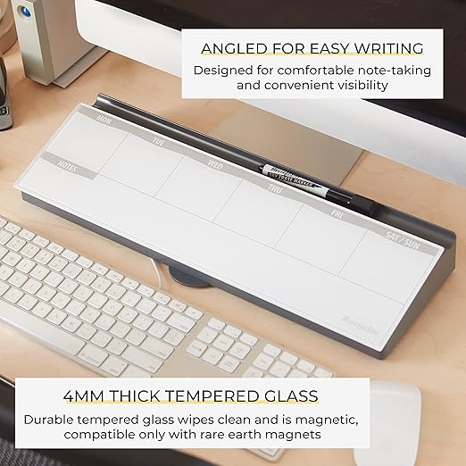 ECR4Kids MessageStor Keyboard Write and Store, Desk Organizer, Grey