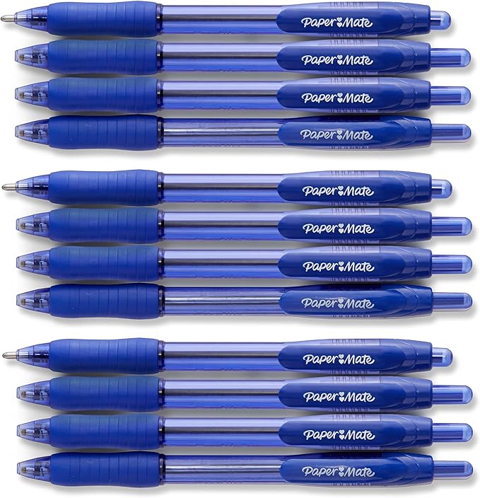 Paper Mate Profile Retractable Ballpoint Pens, Bold Point (1.4mm), Blue, 12 Count (Pack of 12)