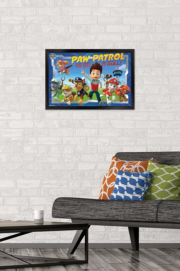 Nickelodeon Paw Patrol - Crew Wall Poster, 22.4L" x 14.7W", Black Framed Version