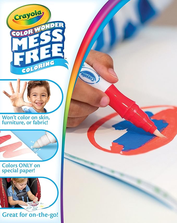 Crayola Color Wonder Paintbrush Pens & Paper, Mess Free Coloring for Toddlers, Painting Set, Toddler Arts & Crafts, Kids Gift (Pack of 2)