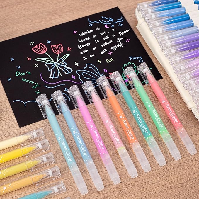 SASPOO Acrylic Gel Pens for Drawing,Colors Gel Paint Pens Ultra Fine ST Point 1.0, Set of Acrylic Marker Pens Color Ink for Journaling, Crafts Art Supplies (24)