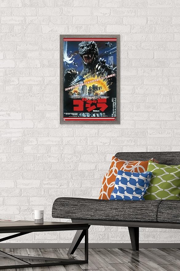 Trends International Godzilla - The Return Of Godzilla One Sheet Wall Poster, 22.4L x 14.7W, Barnwood Framed Version