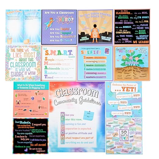 Really Good Stuff Classroom Community Guidelines 12-in-1 Poster Set