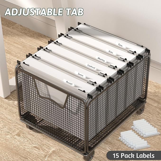 Plastic Hanging File Folder Letter Size,12 Pack Reinforced Heavy Duty Hanging Folder,Sturdy File Cabinet Folders,Gray Hanging File Folders with Tabs,Hanging Folders for Filing Cabinet
