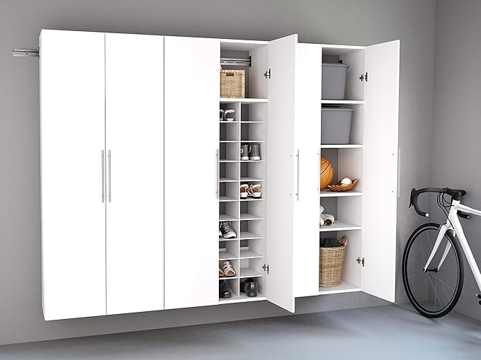 Prepac HangUps 30" Shoe Storage Cabinet, Cabinet Wall Mount, Wall Cabinet Storage for Shoes with 40 Cubbies, Ideal for Utility Room, Garage and Bedroom, 30" W x 72" H x 16" D, White