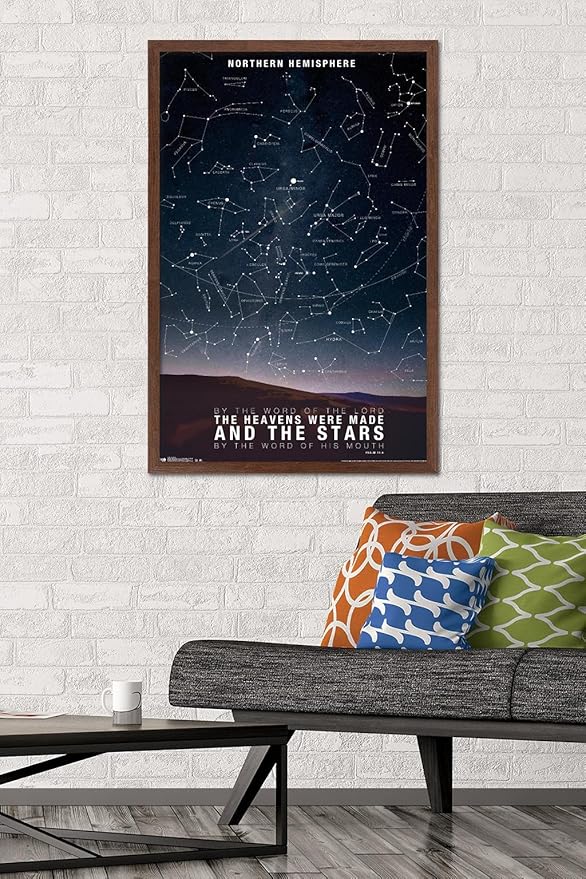 The Stars Wall Poster, 34L" x 22.4W", Mahogany Framed Version