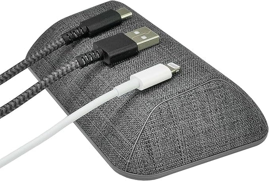 Smartish® Magnetic Cord Holder - Bigger Cable Wrangler Organizer with Magnet Clips for Charger Management on Desktop, Nightstand - Holds 6+ Cables - No. 2 Pencil Gray