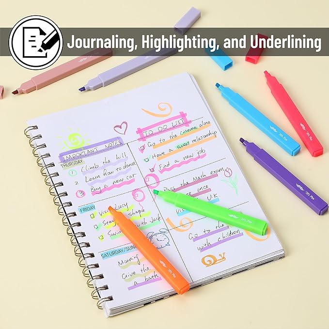 Mr. Pen- Aesthetic Highlighters, 12 pcs, Chisel Tip, Vibrant Colors, Bible Highlighters and Pens No Bleed