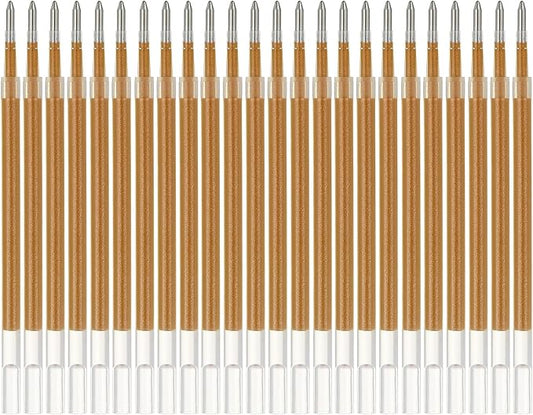 PATIKIL Gel Pen Refills, 24 Pcs 0.8mm Medium Point Glitter Coloring Gel Ink Pen Replace Refills for Retractable Click Pens Writing Drawing Doodling Office Study Classroom Supplies, Yellow