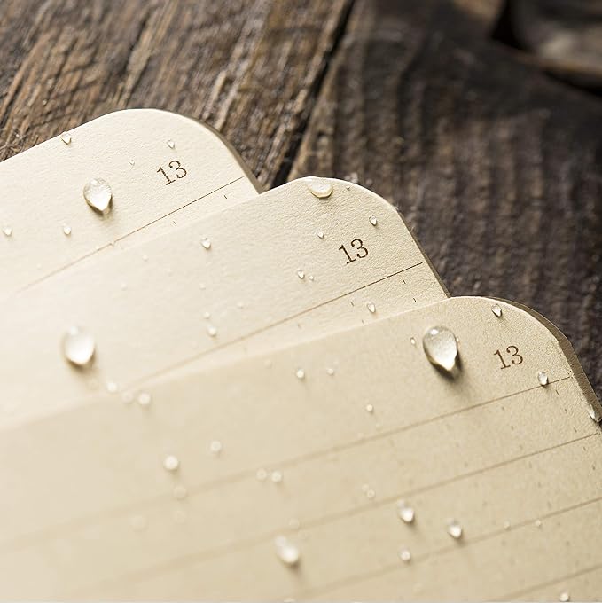 Rite in the Rain Weatherproof Stapled Notebook, 4.625" x 7", Tan Cover, Universal Pattern, 3 Pack (No. 971TFX)