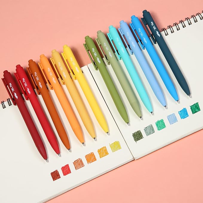 Mr. Pen- Retractable Gel Pens for Journaling, 12 Pack, Winter Forest Color Inks, Fast Dry, Soft grip Barrels, Smooth Writing, 0.5mm Fine Point Aesthetic Pens