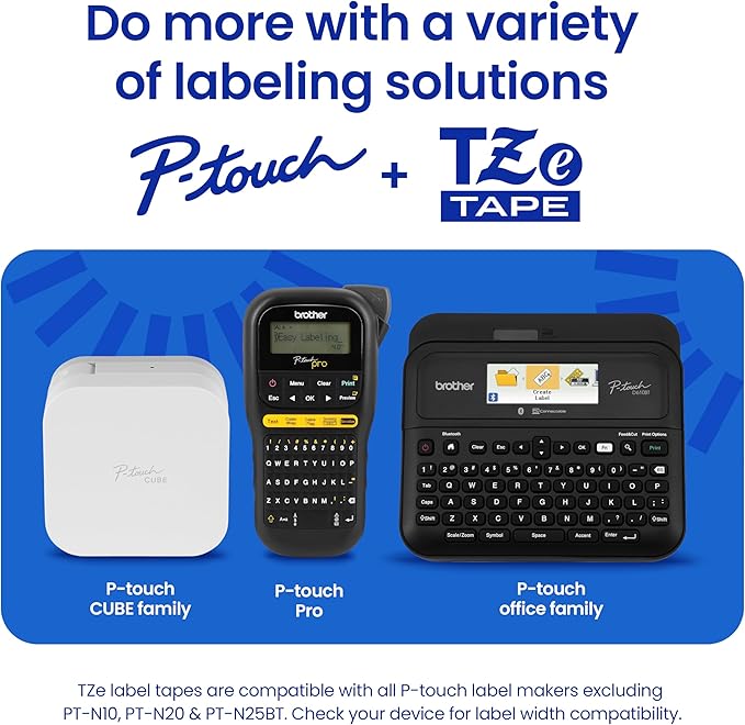 Brother Genuine P-Touch TZe White Print on Satin Gold Label Tape (TZeMQ835), Laminated,1/2in x 16.4ft (12mm x 5m), for Select P-Touch Label Makers, Durable, Water-Resistant, Indoor/Outdoor Use