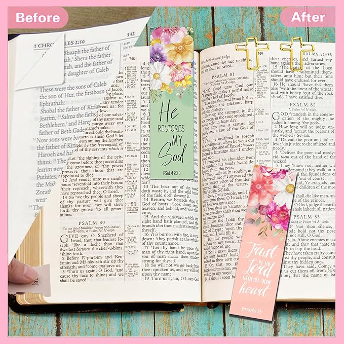 Bible Study Supplies for Women, Bible Journaling Kit with Highlighters & Pens, Bible Tabs for Women, Sticky Notes, Bookmarks & Cross Clips – Bible Annotation Kit for Scripture Study(30pcs)