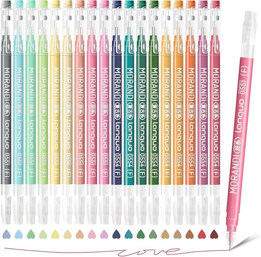 Gel Pens For Coloring, 18 Pack Colored Pens for Black Paper & White Paper, 0.6MM Fine Point Pens for Coloring, Writing, Drawing, Journaling, Note Taking, Office, Home