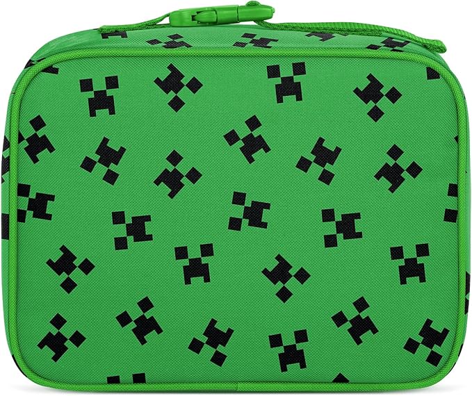 Simple Modern Minecraft Kids Lunch Box for Toddler | Reusable Insulated Bag for Girls | Meal Containers for School with Exterior and Interior Pockets | Hadley Collection | Minecraft Creeper