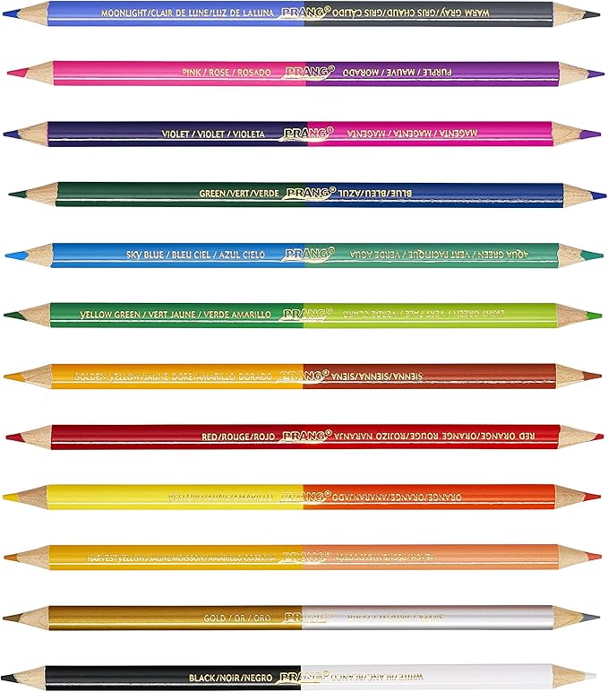 Prang Duo-Colored Pencils, 24 Assorted Colors, 12 Count