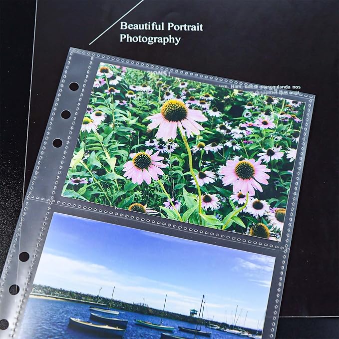 A5 Photocard Sleeves 20pcs Frosted Sheet Protectors 5.2'' x 3.7'' 2 Pocket Picture Card Insets PP Photo Album Refill Pages for 6 Ring Binder (Frosted, A5-2Pocket)