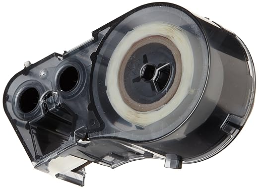 Brady M-163-498 Vinyl Cloth B-498 Black on White Label Maker Cartridge, 1" Width x 1/2" Height, For BMP51/BMP53 Printers