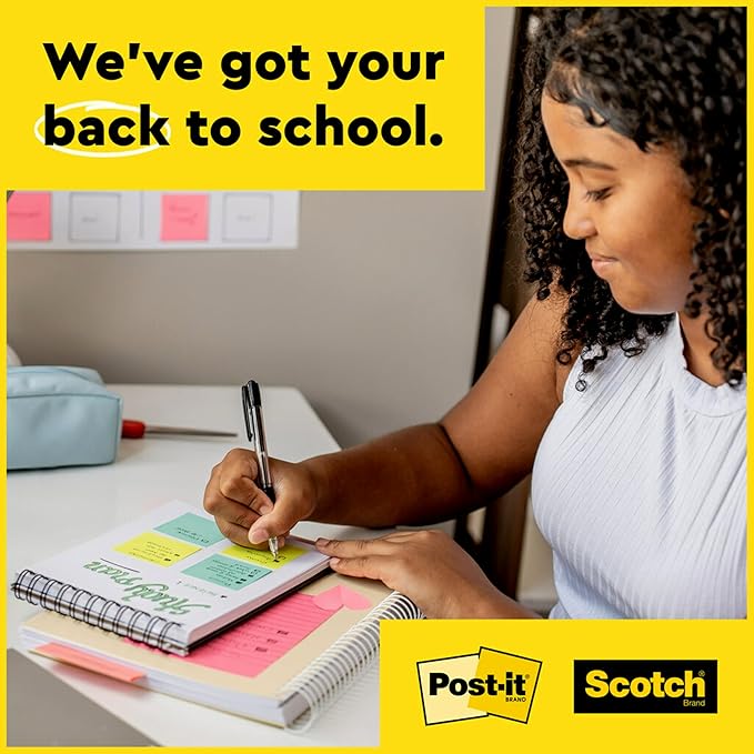 Post-it Super Sticky Notes Multi-Size Supernova Neons | Lined | Double Sticking Power | 15 Pads, Pack of 12