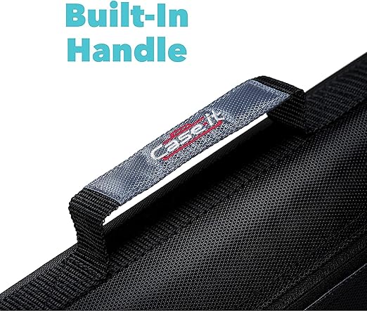 Case-it The Dual 2-in-1 Zipper Binder - Two 1.5 Inch D-Rings - Includes Pencil Pouch - Multiple Pockets - 600 Sheet Capacity - Comes with Shoulder Strap - Mint Blue Dual-101