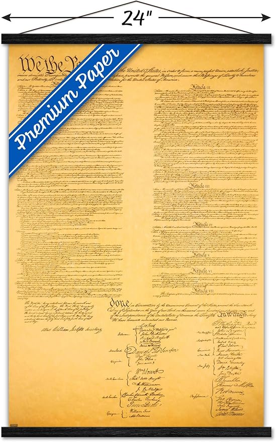Trends International The Constitution Wall Poster, 22.375" x 34", Premium Print and Black Hanger Bundle
