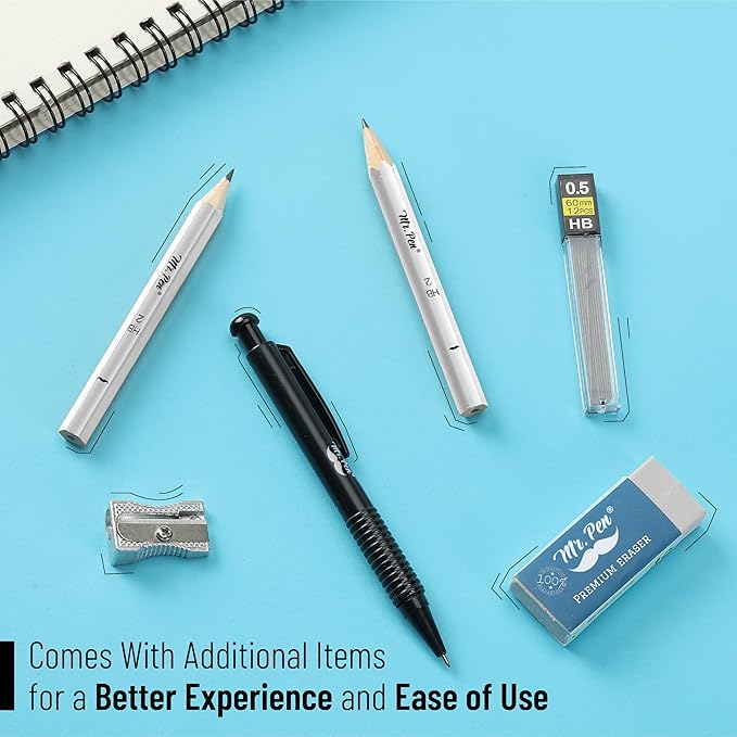 Mr. Pen- Geometry Set, 15 pcs, Purple, 6 Inch Swing Arm Protractor, Divider, Set Squares, Ruler, Compasses and Protractor