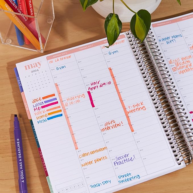 Erin Condren Dual Tip Markers, Colorful and Versatile Marker Set for Journals, Planners, and Note-Taking, Includes Fine Tip and Medium Tip, Planning Inspiration, Set of 6
