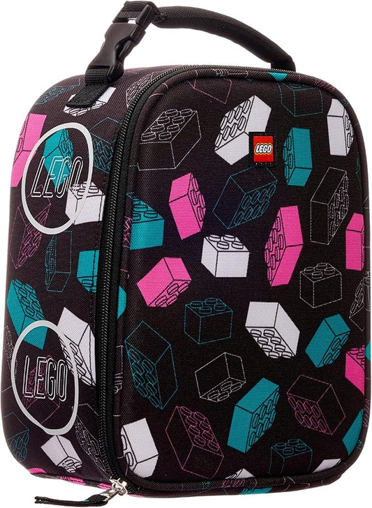 LEGO Kids Heritage Classic Lunch Box, Insulated Soft Reusable Lunch Bag Meal Container for Boys and Girls, Perfect for School or Travel, Meal Tote Keeps Food Cold with Buckle, Multicolor Brick