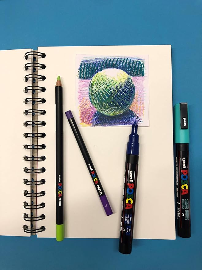 uni POSCA Colored Pencils, 4.0mm Lead, Assorted Set, 36 Pack